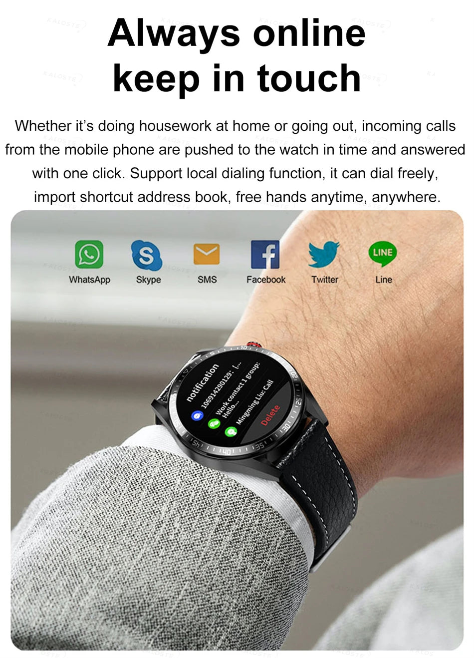 New Smart Watch Mens 4G Memory Local Music Player 454*454 AMOLED Screen Bluetooth Call Sports Man Smartwatch For Man Android iOS