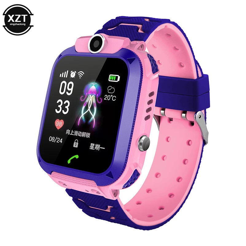 New Q12 Waterproof Children's Smart Watch Sim Card LBS Location Tracker Voice Chat Flashlight Children's Smart Phone Watch reloj