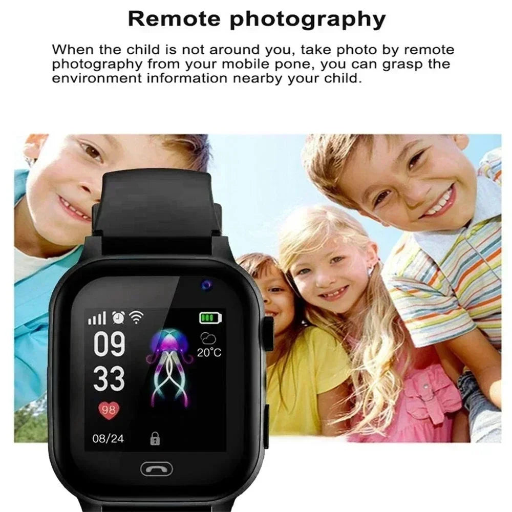 4G Kids Smartwatch Wifi SOS GPS Location Video Call Analogue Card Waterproof Watch Camera Boys Girls Upgrade New Watch 2024