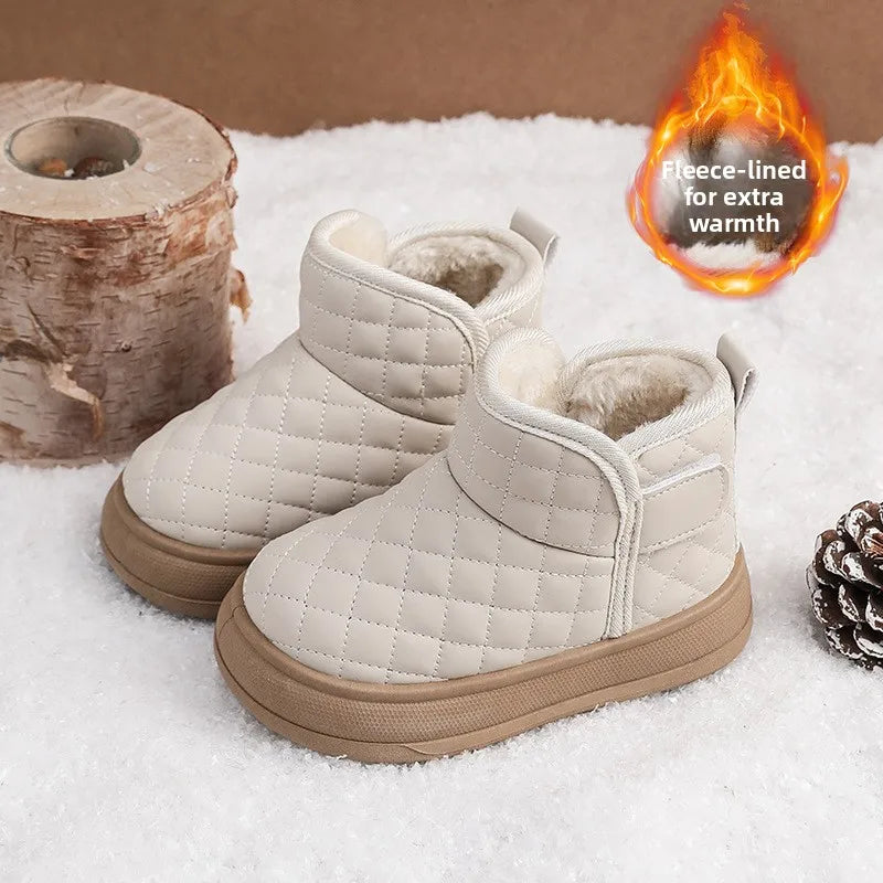 Winter Plush Boots For Children Soft Warm Velvet Snow Boots For Kids Anti-slippery Waterproof Boy's Girl's Winter Boots