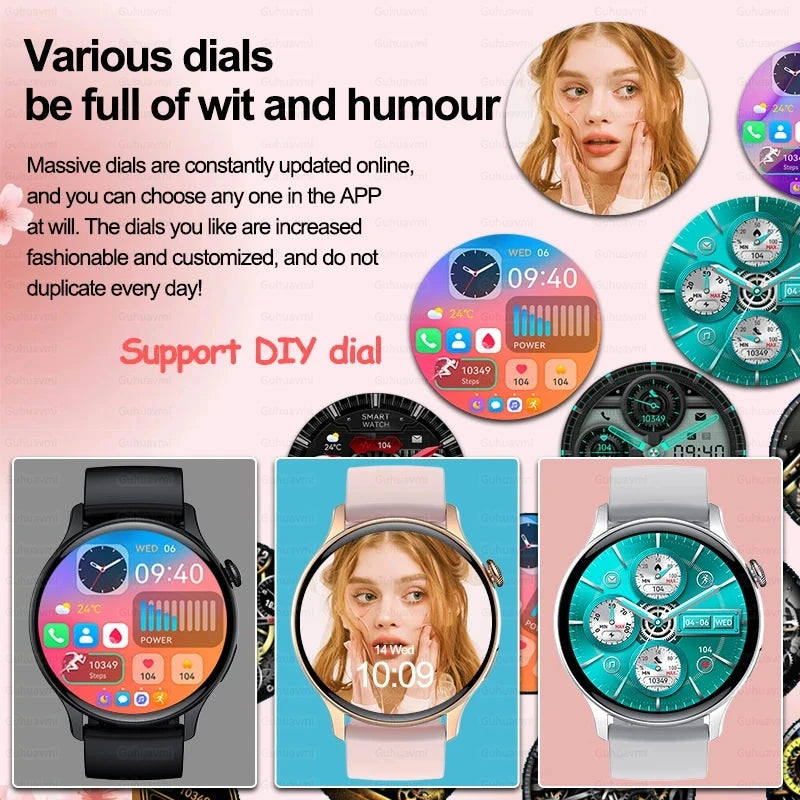 2024 NFC Smart Watch Women 466*466 Screen GPS Track Sport Watches Women Health Monitoring Voice Bluetooth Call Smartwatch Ladies