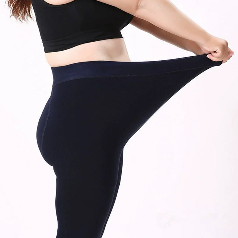 Women Winter Leggings Warm Leggins High Waist Solid Color Velvet Women Thickened Velvet Leggings Stretchy Black Leggings