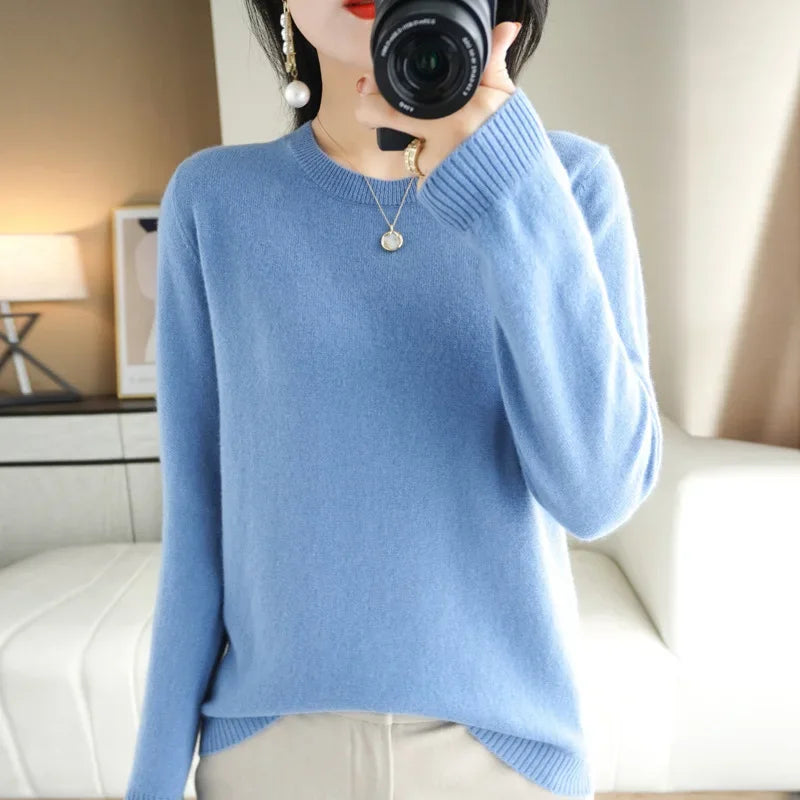 Women Sweater O-neck Autumn Winter Basic Pullover Warm Casual Pulls Jumpers Korean Fashion Spring Knitwear Bottoming Shirt 2025