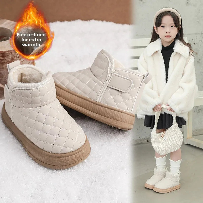 Winter Plush Boots For Children Soft Warm Velvet Snow Boots For Kids Anti-slippery Waterproof Boy's Girl's Winter Boots