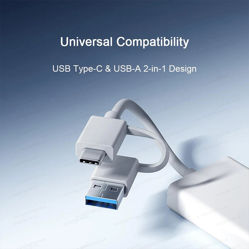 XIAOMI Four-in-one Dual-head Wire Splitter，USB Hub，4 High - Speed USB 3.0 Interface，USB Type - C And USB - A Two-in-one