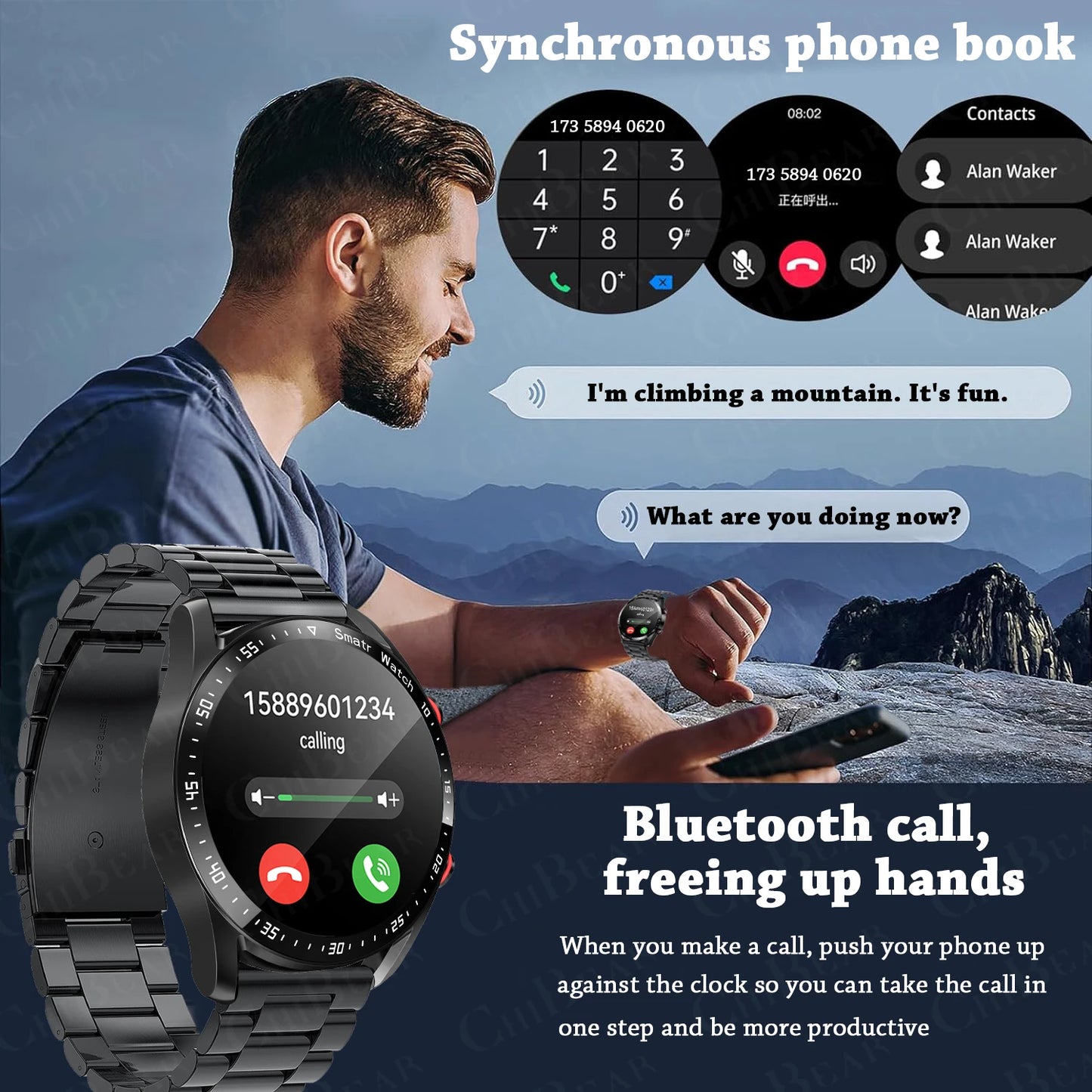 ECG+PPG Bluetooth Call Smart WatchMen Health Heart Rate Blood PressureFitness Sports Watches Man SportsWaterproof Smartwatch