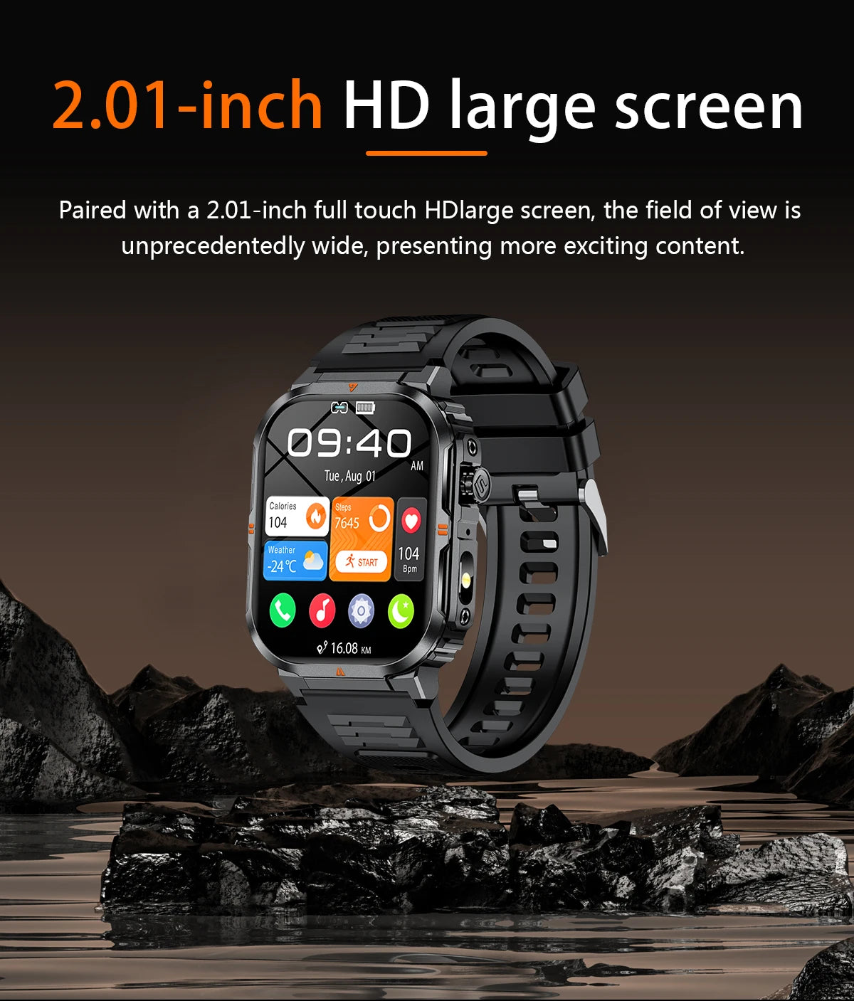 LIGE New Smart Watch For Men Women 2.01" HD Display Health Monitor Sport Fitness Watches AI Voice Bluetooth Call Smartwatch Men