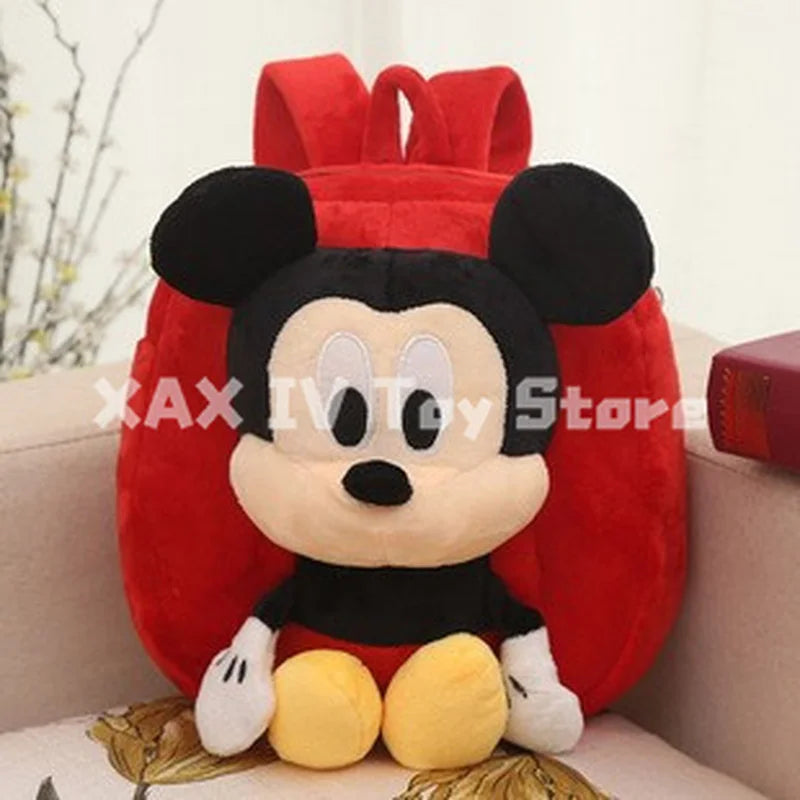 New Disney Mickey Minnie Mouse Plush Bag Backpack Children's School Bag Multifunctional Storage Bag Cartoon Part Christmas Gifts