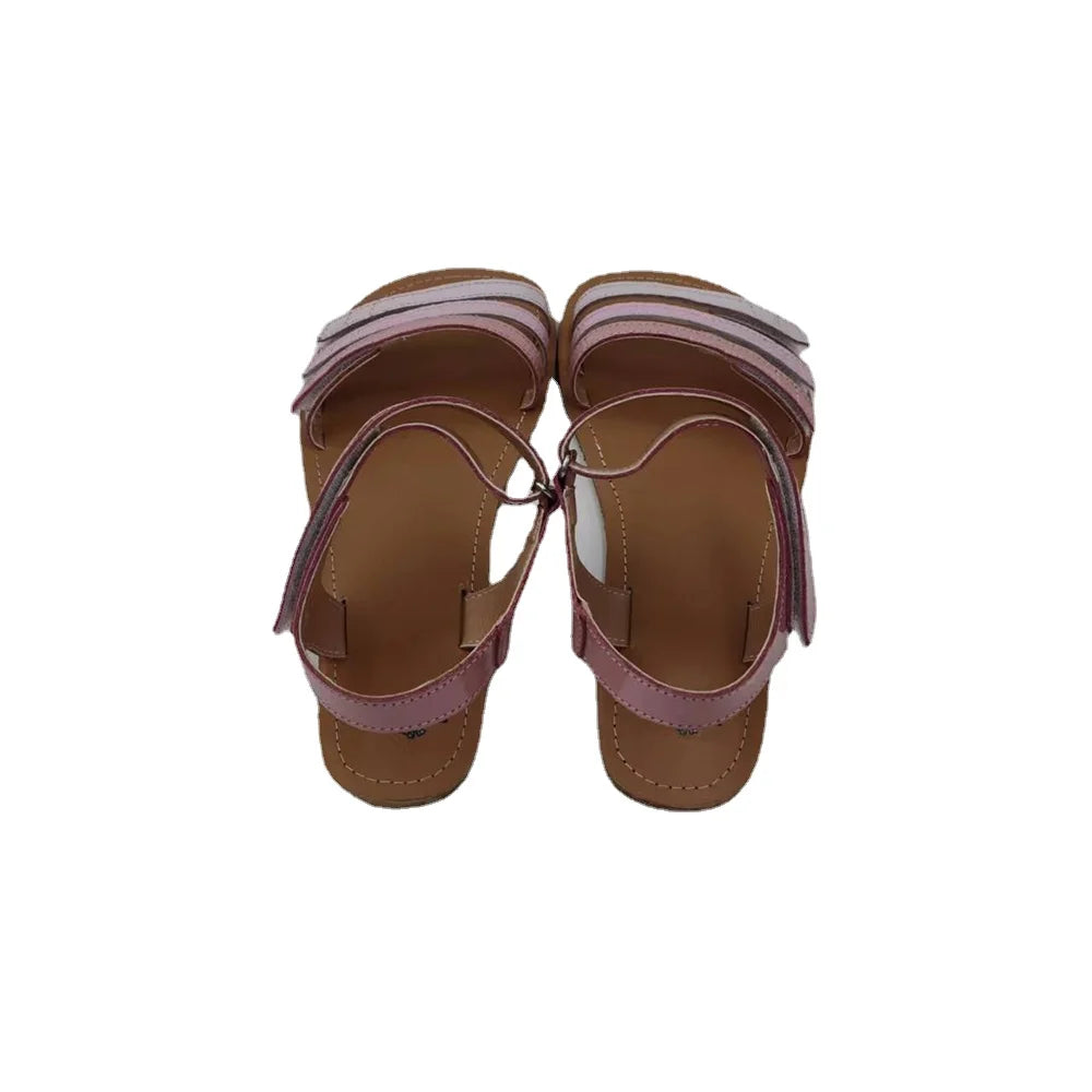 Tipsietoes 2025 Sprinng Barefoot Leather Flat Sandals For Women Shoes With New MInimalist Soft Sole