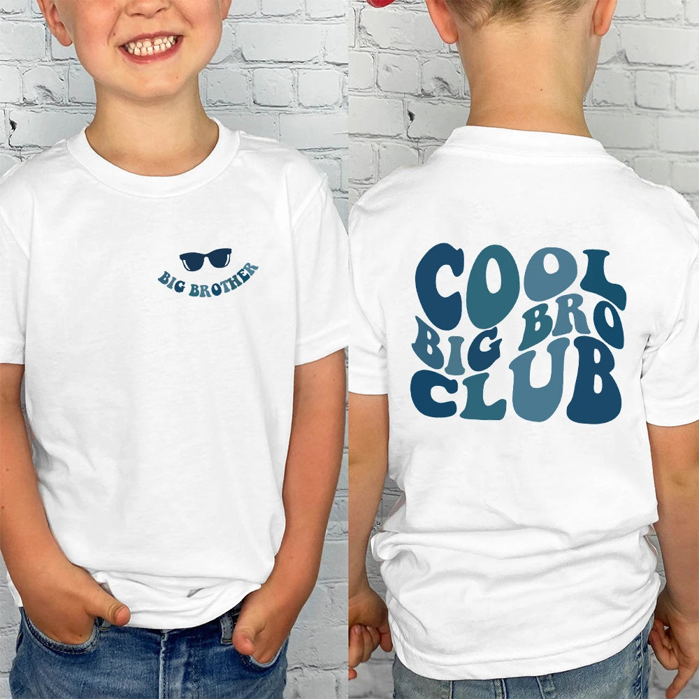 Cool Big Bro Club Shirt Cute Sibling Toddler Outfit Promoted To Big Brother Tops Outfit Baby Announcement Gift for Kid