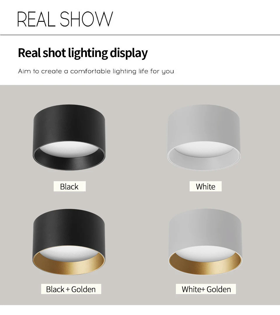 High Quality Small Ceiling Lamp Surface Mounted LED Downlight For Living Room Bedroom Kitchen Corridor Down Lights 220V 12W 15W