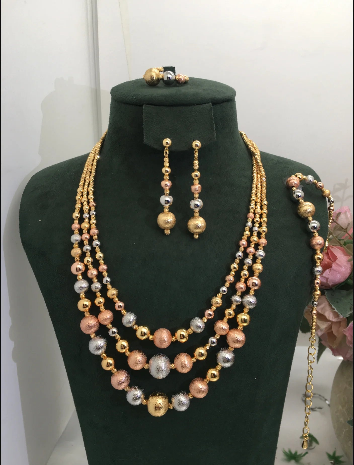 Jankelly  Trendy Fashion 2PCS Luxury Waterdrop Indian Jewelry Sets For Women Wedding Party Indian Dubai Bridal jewelry Sets