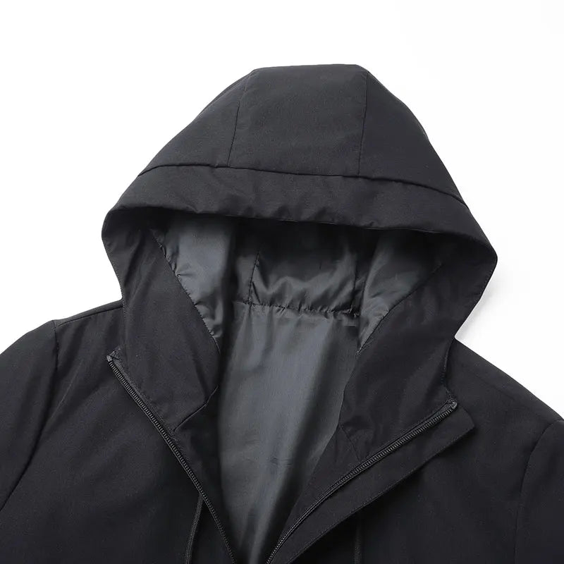 Men Hiking Jacket Spring Autumn Streetwear Fashion Hooded Jacket Casual Zip Up Loose Coat Outdoor Jogging Activewear Windbreaker