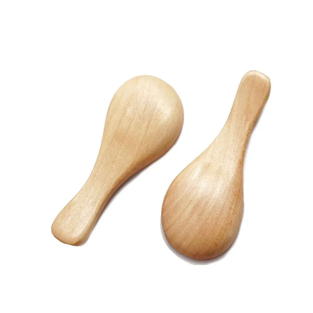 4Pcs Mini Wooden Spoons Small Kitchen Spice Condiment Spoon Sugar Tea Coffee Scoop Short Handle Wood Kids Spoon Kitchen Gadgets