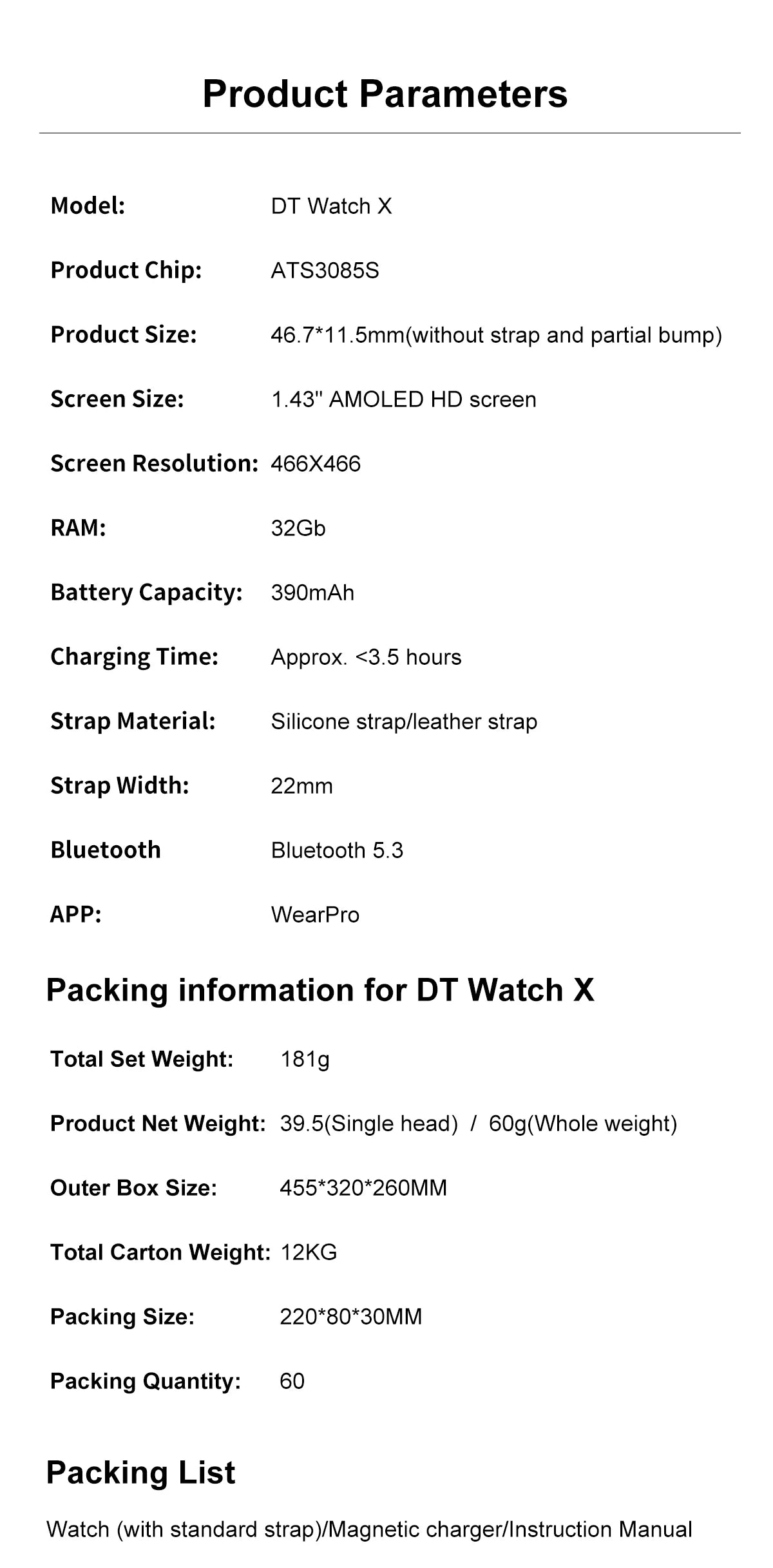 For OPPO Watch X New Smart Watch Men 3D Surround Vision Video Player 32Gb Memory Watches Calling Smartwatch For TWS Headphones