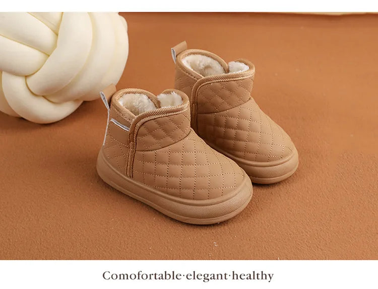 Winter Plush Boots For Children Soft Warm Velvet Snow Boots For Kids Anti-slippery Waterproof Boy's Girl's Winter Boots