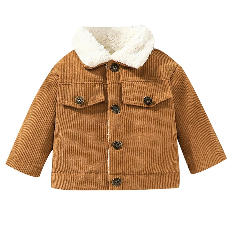 Otoño Invierno moda Casual recién nacido niña niño ropa cálida lana prendas de vestir exteriores chaqueta infantil abrigo para niños ropa de bebé BC757