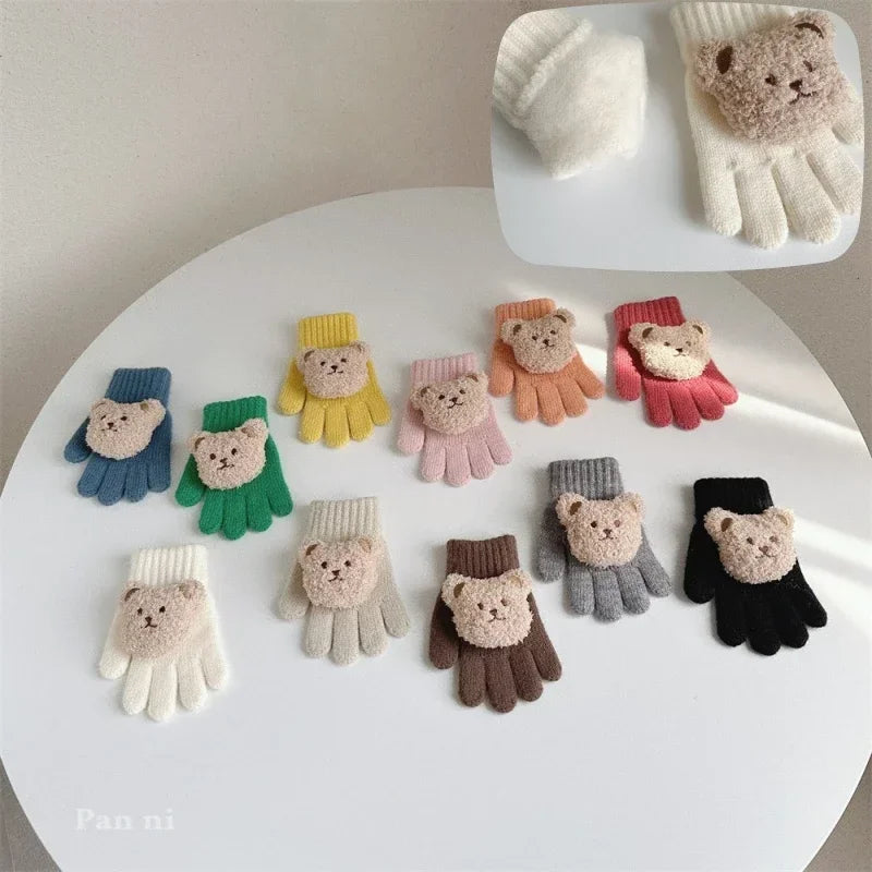 Winter Warm Toddler Boy Girl Glove Cute Fashion Cartoon Doll Bear Glove for Baby Boy Girl Lovely Autumn Thermal Kids Mittens