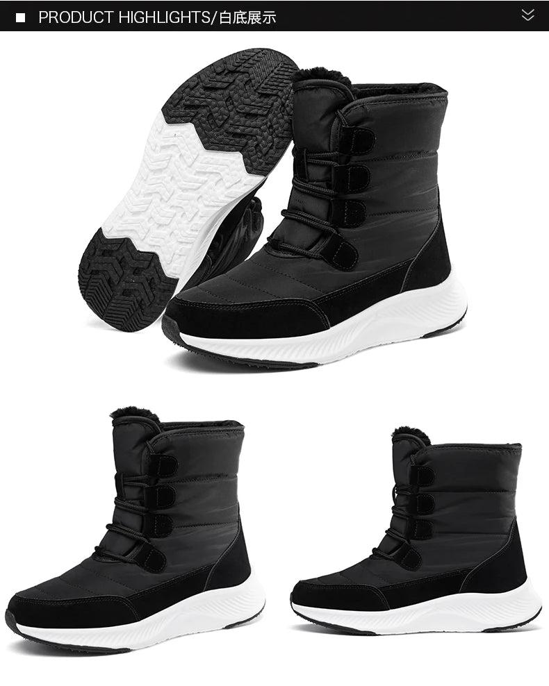 2023 Winter White Snow Boots Waterproof Non-slip Thicken Plush Warm Ankle Boots Women Shoes Botas Mujer Platform Shoes