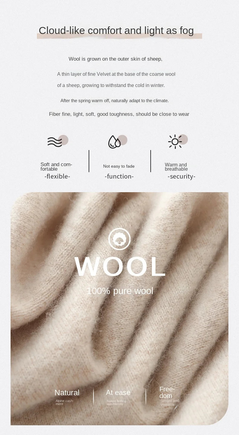 Women's Knitted Cashmere Sweater 100% Merino Wool Thickened Top Loose Long Sleeve Clothing Warm For Autumn And Winter YYY2442
