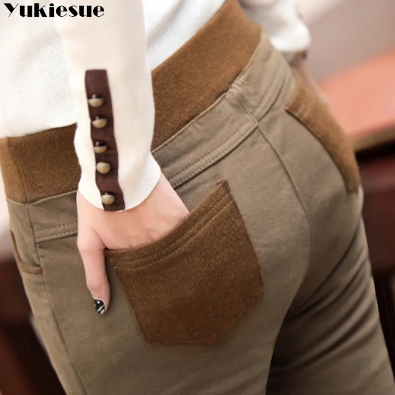 clothes S-4XL Women Pencil Pants High Waist Skinny Thick Velvet Warm Winter Leggings Jeggings Legins Feminina Trousers 90H