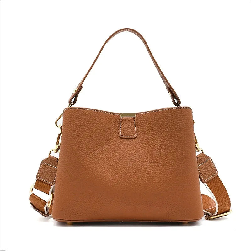 Retro bucket bag women's fashionable handbag large capacity new single shoulder crossbody bag Soft Leather multi-color wallet