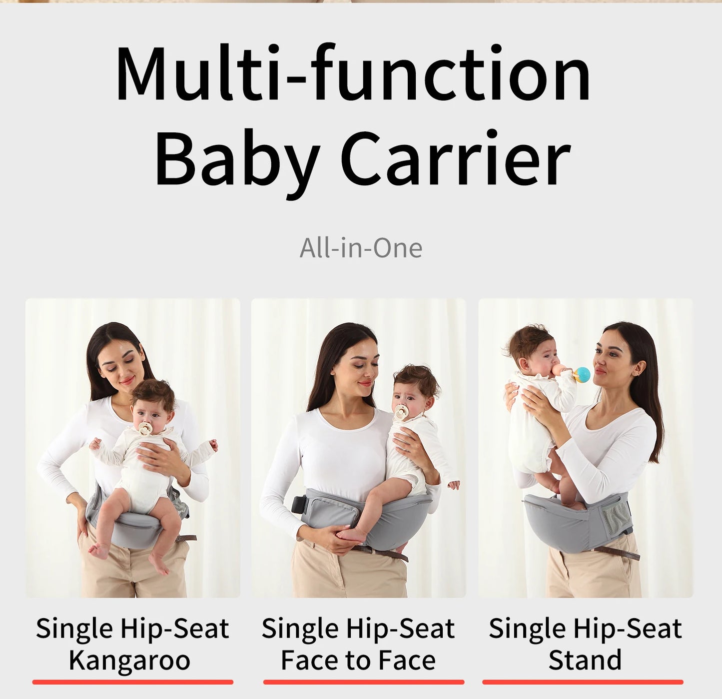 INSULAR Baby Carrier Breathable Child Waist Stool With Hip Seat Waist Stool Front Hold Portable Multi-functional 0-2Y