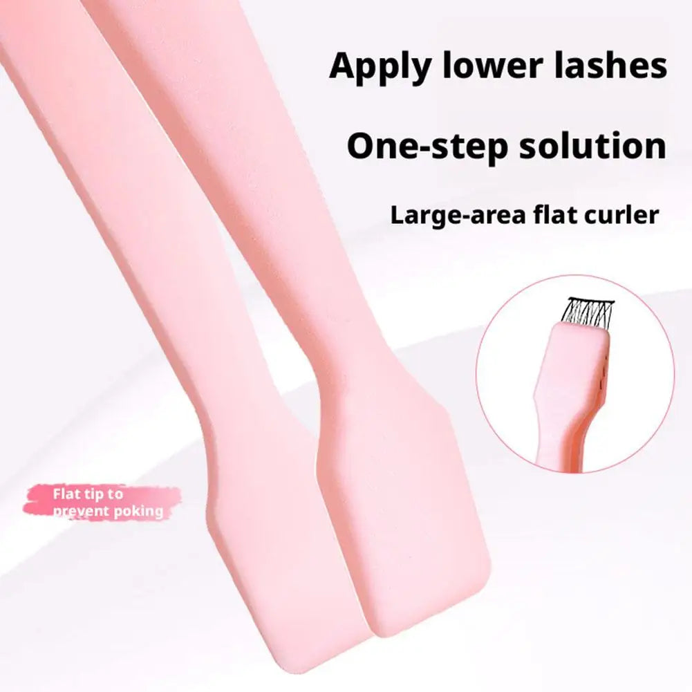 Flat Head Eyelash Tweezers for DIY Cluster Lashes, Anti-Adhesive Lash Applicator Tool, Safe Makeup Tool for Beginners