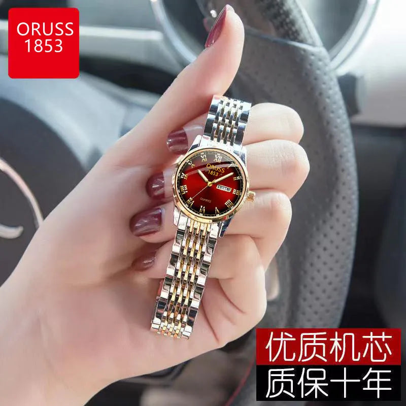 Women's Quartz Watch Luxury Minimalist Ladies Watch Precise Movement Luminous Hands Waterproof Design Niche Style Simple Elegant