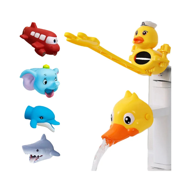 Children Cartoon Faucet Extender Bath Toys Kids Hand Washing in Bathroom Sink Accessories Baby Toys For Bathroom Water-Saving