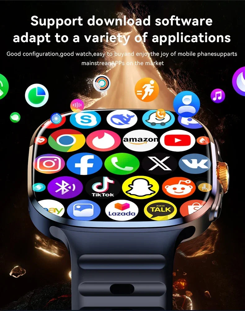 NEW Smartwatch 5G with 2.4" HD Screen 190° Rotating Camera WIFI 3D Stereo Navigation Compass NFC Bluetooth Smart Watch Men Women