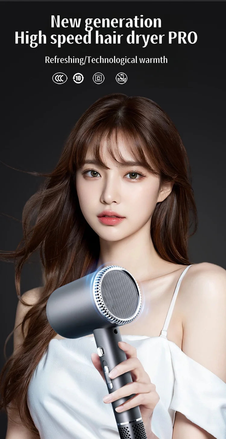 New Hair Salon Hair Dryer EU/UK Plug High-Power Quick Drying Net Red Blue Light Hair Salon Home Silent Hammer Hair Dryer