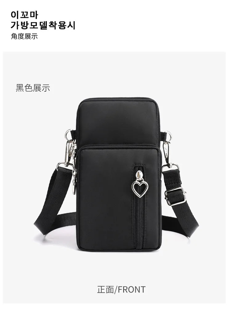 Waterproof Nylon Mobile Phone Versatile Mini Bag Purses Women's Shoulder Cross Body Messenger Bag