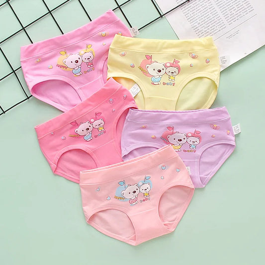 Girls' Underwear Kids Panties Shorts Cartoon Cat Pattern 5pieces Lot for Girls 4-12  Toddler Boxer Briefs Youth Cotton Briefs