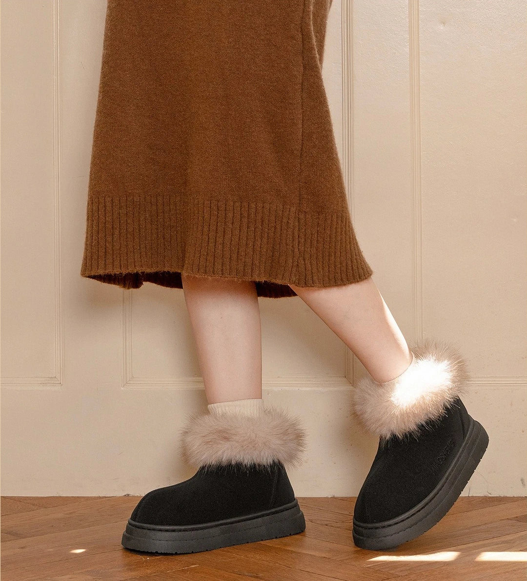 Winter Warm Shoes For Women Men Indoor Street Warm Snow Boots Soft Faux Fur Slip-on Style Girls Boys Short Boot Leisure Botas
