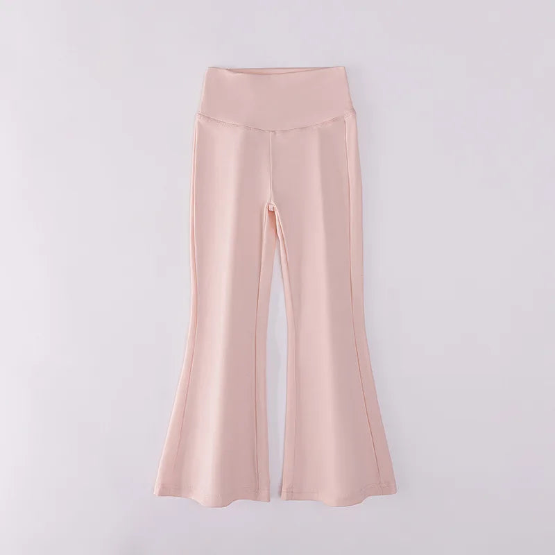 Girls Yoga Leggings Flared Pants High Waist Teenagers Stretch Elastic Waistband Kids Sportswear Trousers Autumn Spring