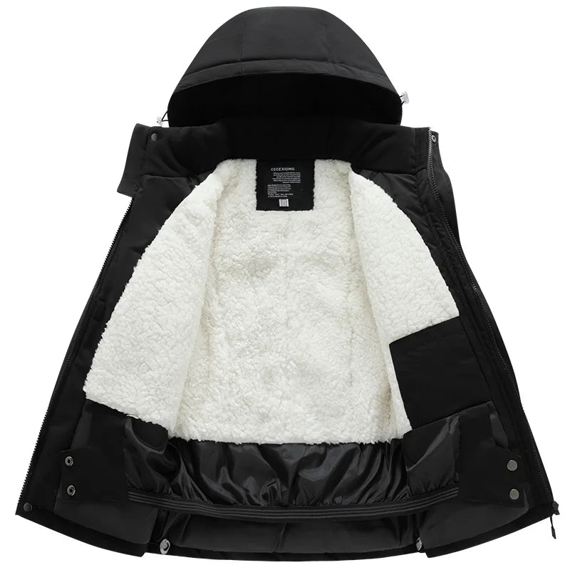 Winter children's skiing suit for boys and girls, windproof and waterproof thick coat for warmth and snow playing equipment