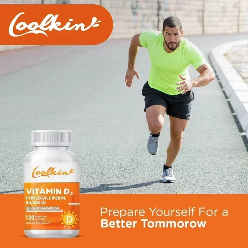 Vitamin D3 50000IU - Muscle Health, Strong Bones and Nervous System Health, Support Immune