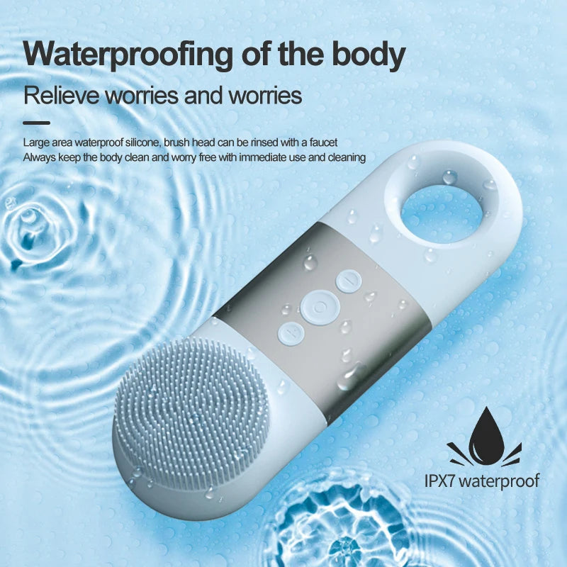 New Silicone Electric Massage Cleanser Face Washer Skin Face Makeup Remover Rechargeable Face Brush Face Exfoliating Tool