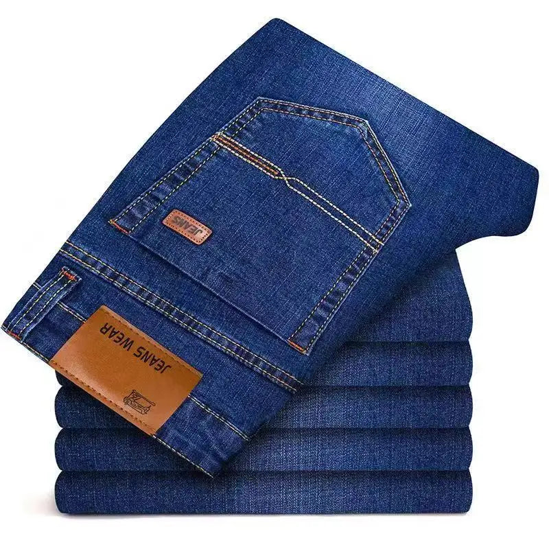 JEAN2026 Autumn/Winter New Men's Casual Pants, High-Quality Business Formal Sportswear Jeans, Straight-Leg Stretch Long Pants
