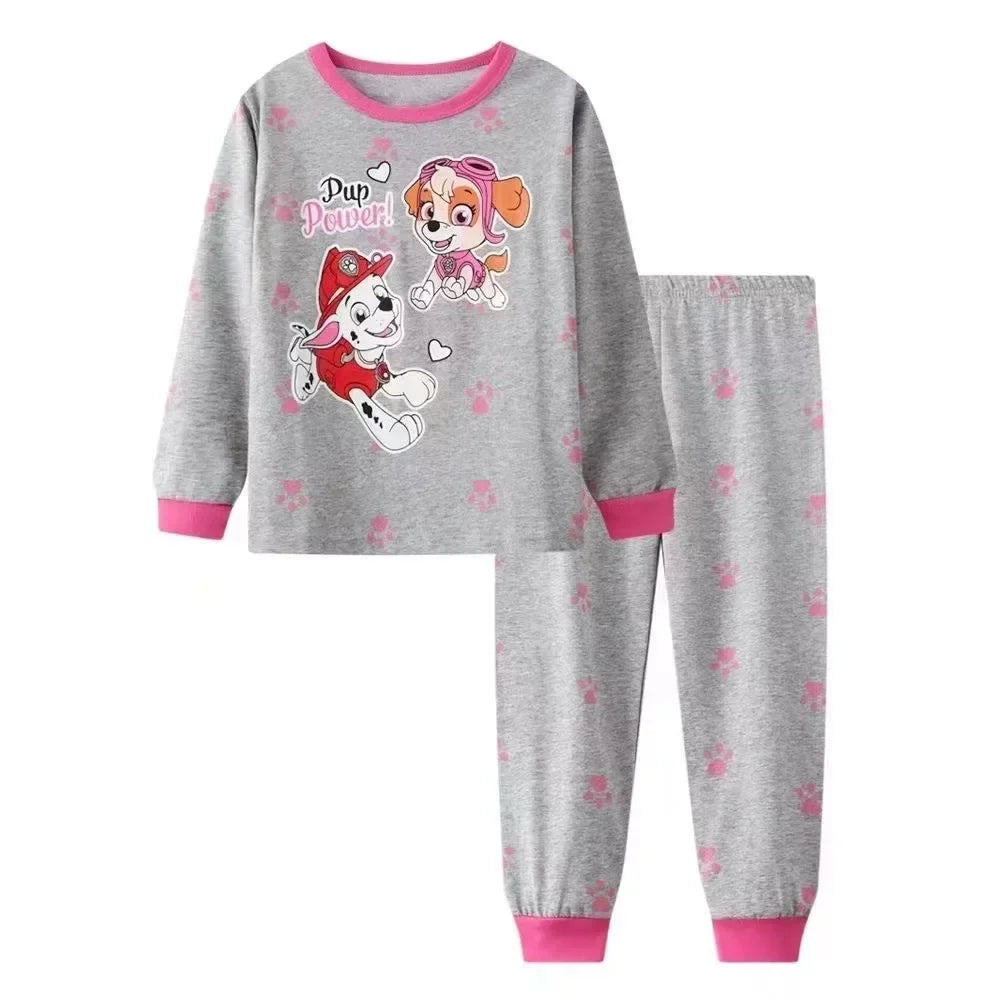 PAW Patrol New Spring Autumn Kids Pajamas Baby Boys Girls Cartoon Long Sleeve Round Neck Pyjamas Toddler Cotton Sleepwear Suits
