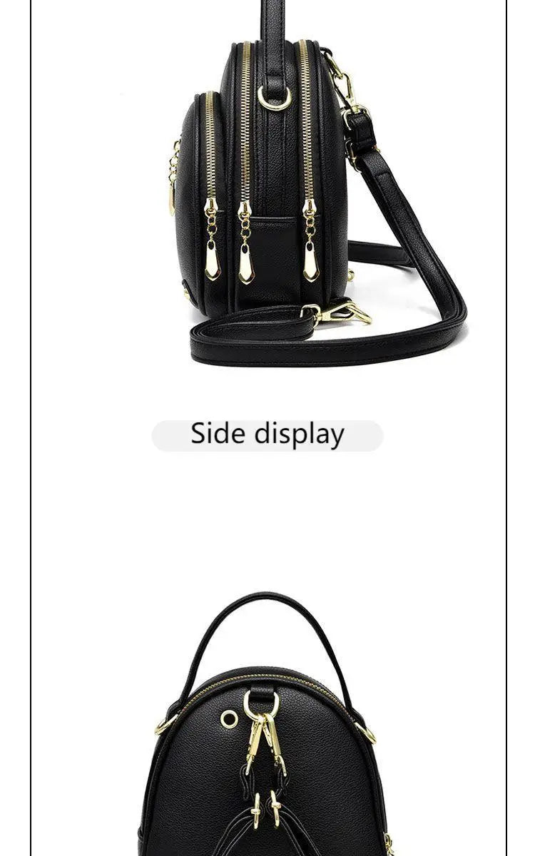 Women's Small Backpack, Light and Multifunctional, High Quality PU Handbag, One Shoulder Sling Student Handbag, Four Seasons