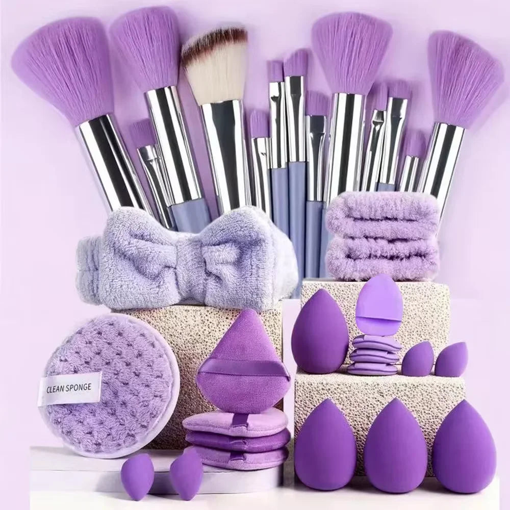 10PCS Makeup Brushes Set Eyeshadow Brush Angled Eyeliner Brush Fan Lash Brush Loose Powder Brush Makeup Tools