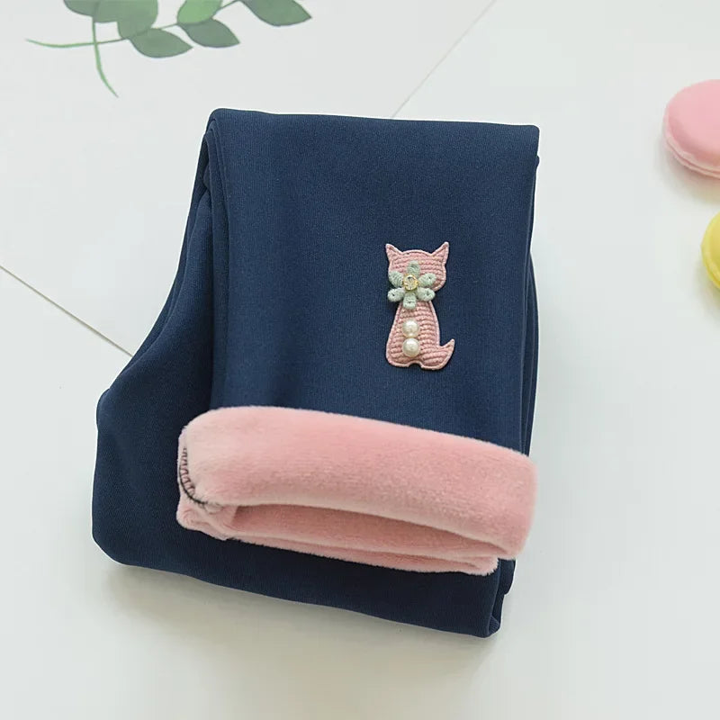 Kids Fleece-Lined Leggings - Thick Warm Pants for Girls, Winter Thermal Tights & Children's Bottoms Girls Leggings