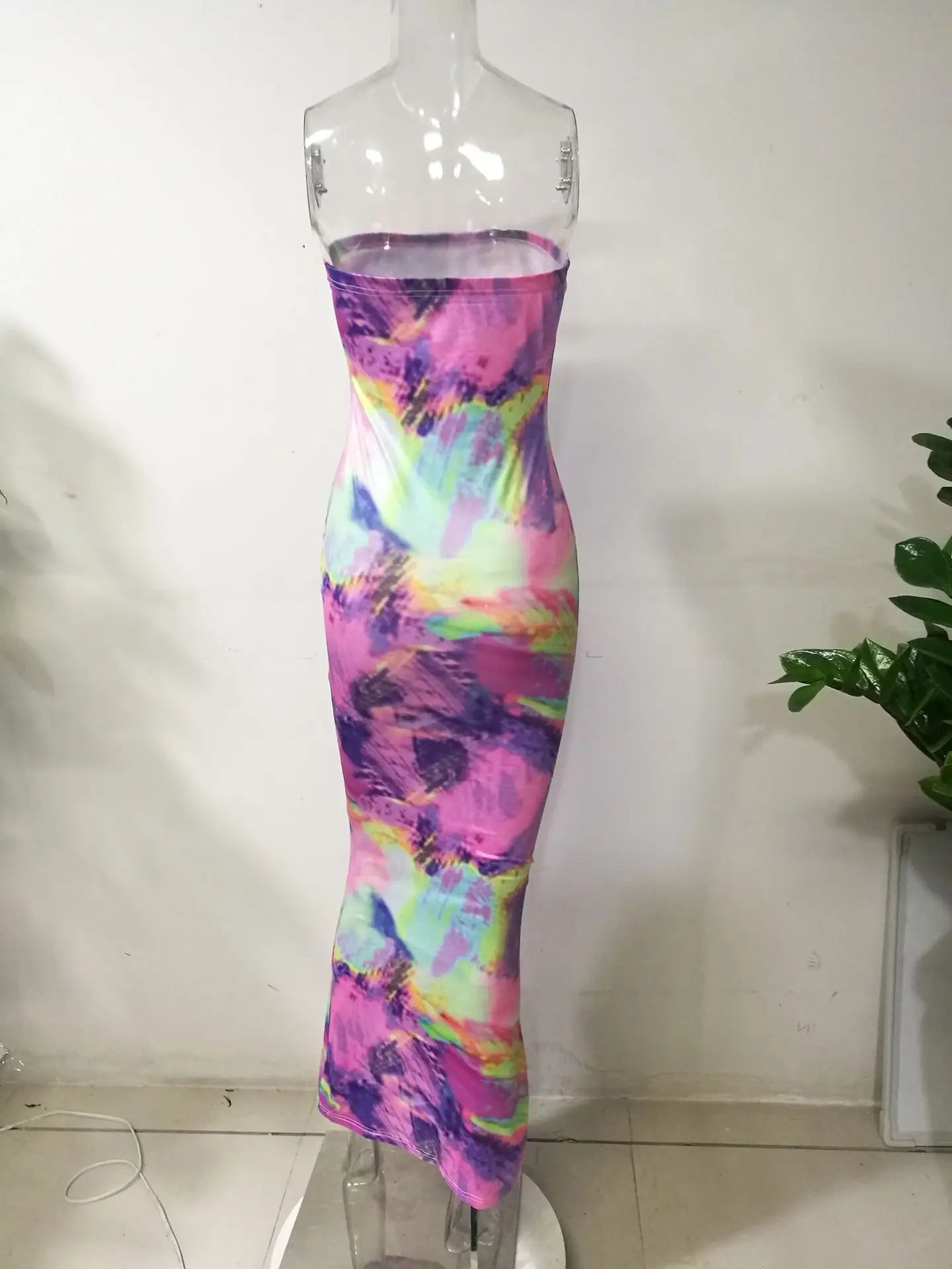 Spring And Summer Dresses For Women Chest Wrap Printed Off Shoulder Bandage Slim Sexy Long Dress New Fashion Party Long Sleeve