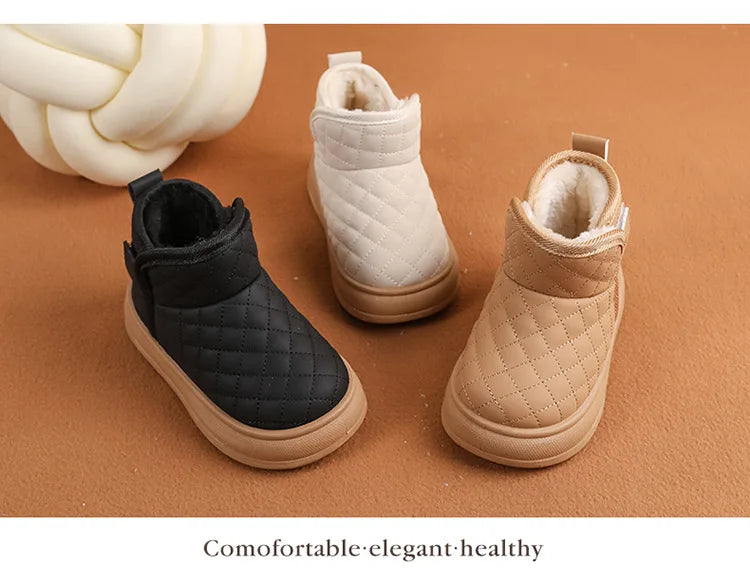 Winter Plush Boots For Children Soft Warm Velvet Snow Boots For Kids Anti-slippery Waterproof Boy's Girl's Winter Boots