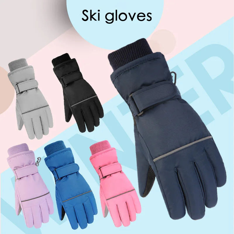 High Quality Kids Ski Gloves Winter Snowboard Snow Children Glove for Boys Girl Waterproof Thicken Mittens Keep Finger Warm