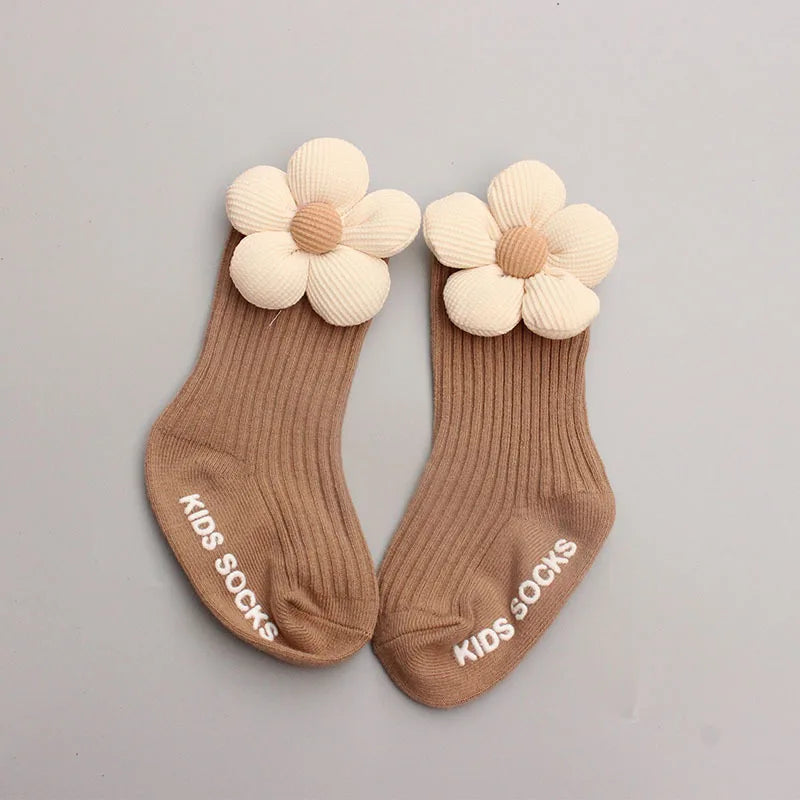 2Pcs/Set Bow Baby Newborn Hat Sock Prints Toddler Girls Urban Cap Soft Cotton Infant Kids Socks Winter Warmth 0-12Months