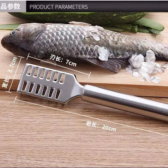 Stainless Steel Fish Scaler Remover Tool, Anti Splash Fish Scale Scraper with Non Slip Handle, Easy Cleaning Kitchen Gadget.