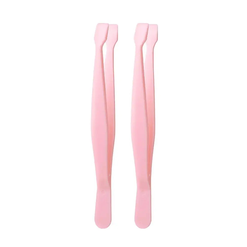 Flat Head Eyelash Tweezers for DIY Cluster Lashes, Anti-Adhesive Lash Applicator Tool, Safe Makeup Tool for Beginners